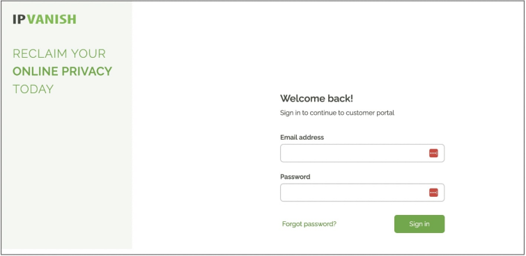 ipvanish log in credentials