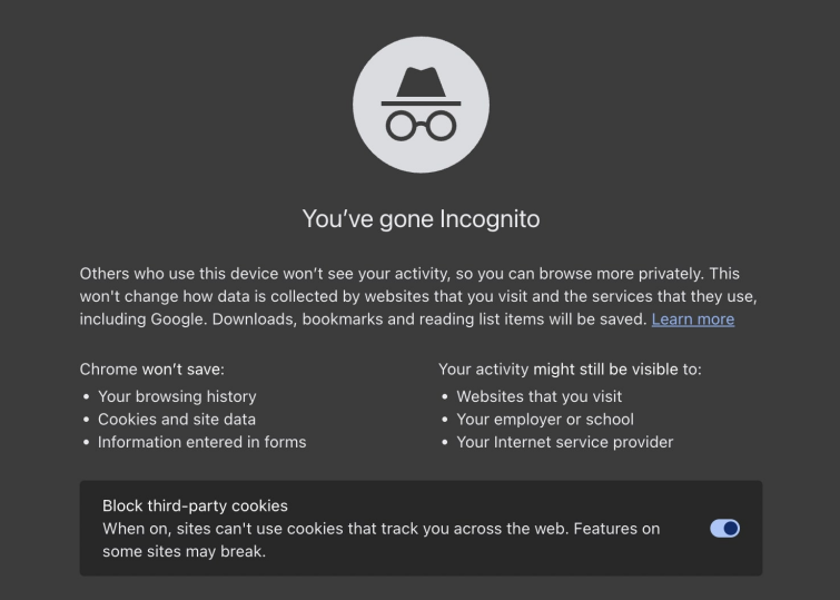 incognito option