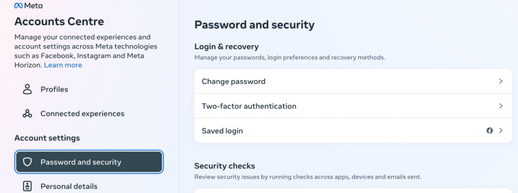 facebook password security