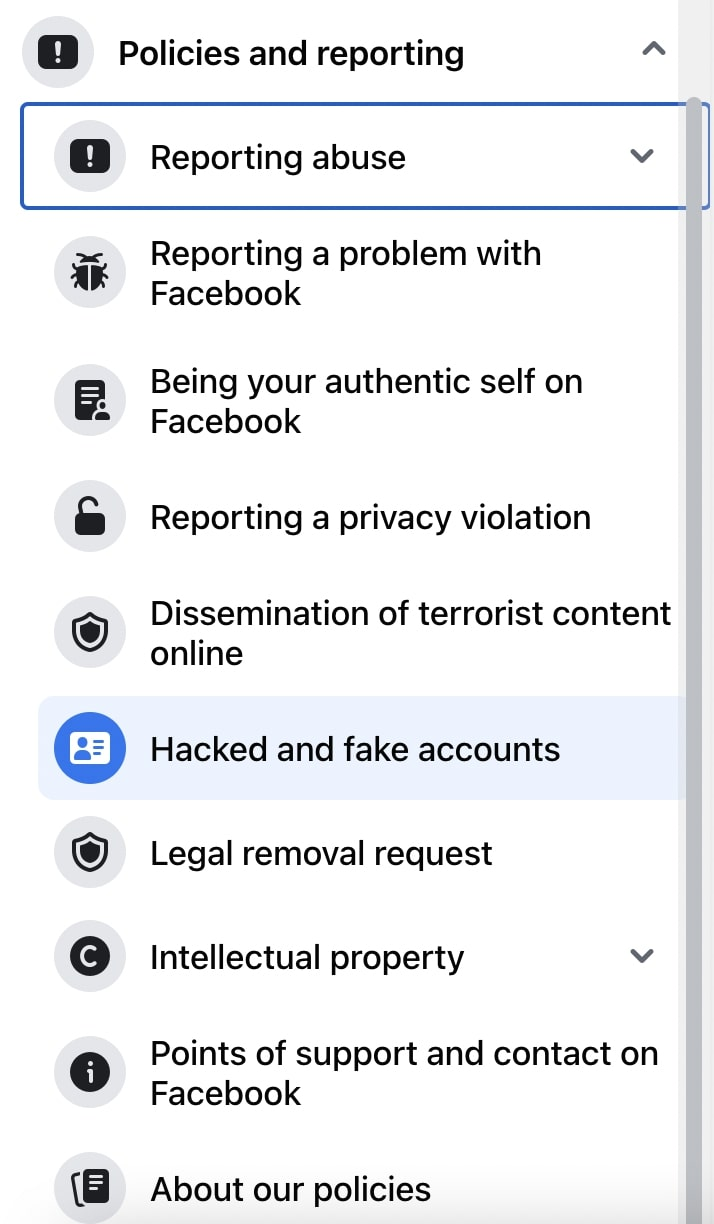 How to report a hacked Facebook account in Meta's Help Centre